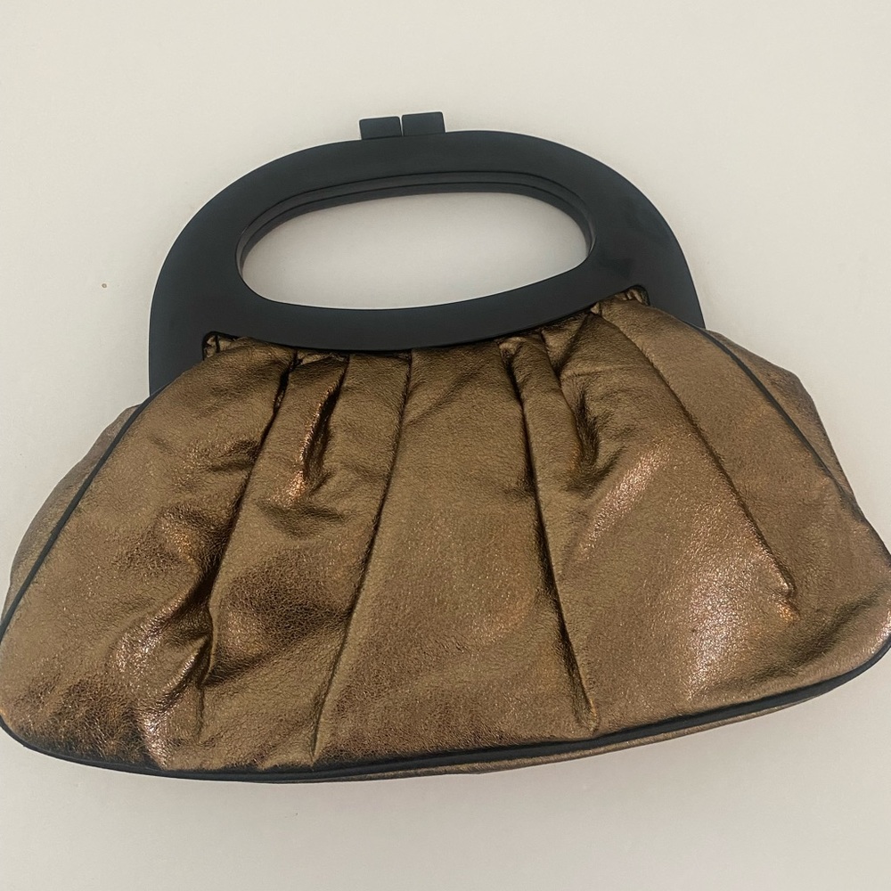 Braciano black & gold bronze small handbag